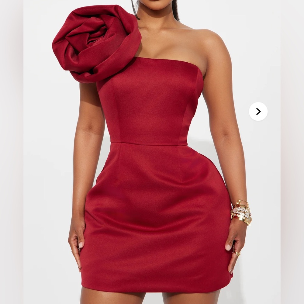 Fashion Nova Rose Satin Dress